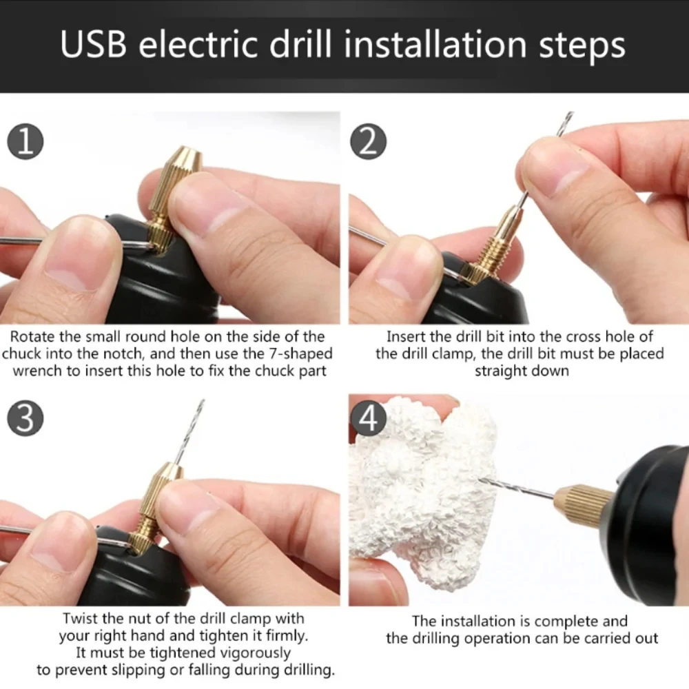 Handheld Mini Electric Drill DIY Electric USB Electric Drill Tools For Epoxy Resin Jewelry Making Wood Craft Engraving Pen Tool thumbnail 5