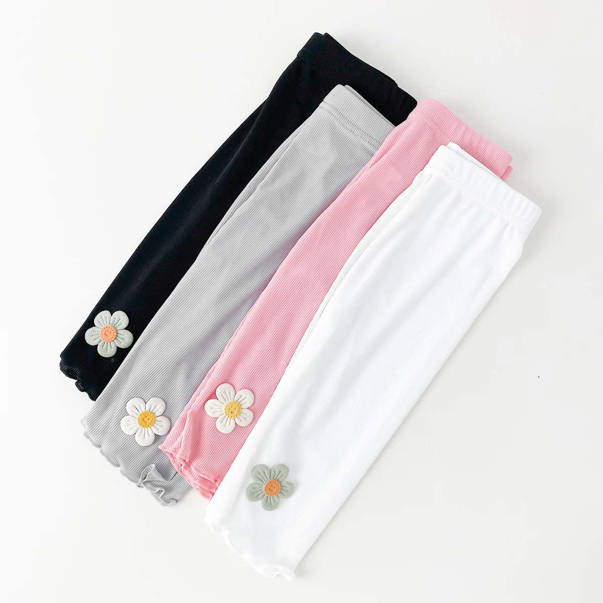 1 PC Summer Cool 7/8 Capri Leggings for Baby Girls & Toddler Kids kids tights - Lightweight & Comfy for Outer/Underwear thumbnail 2