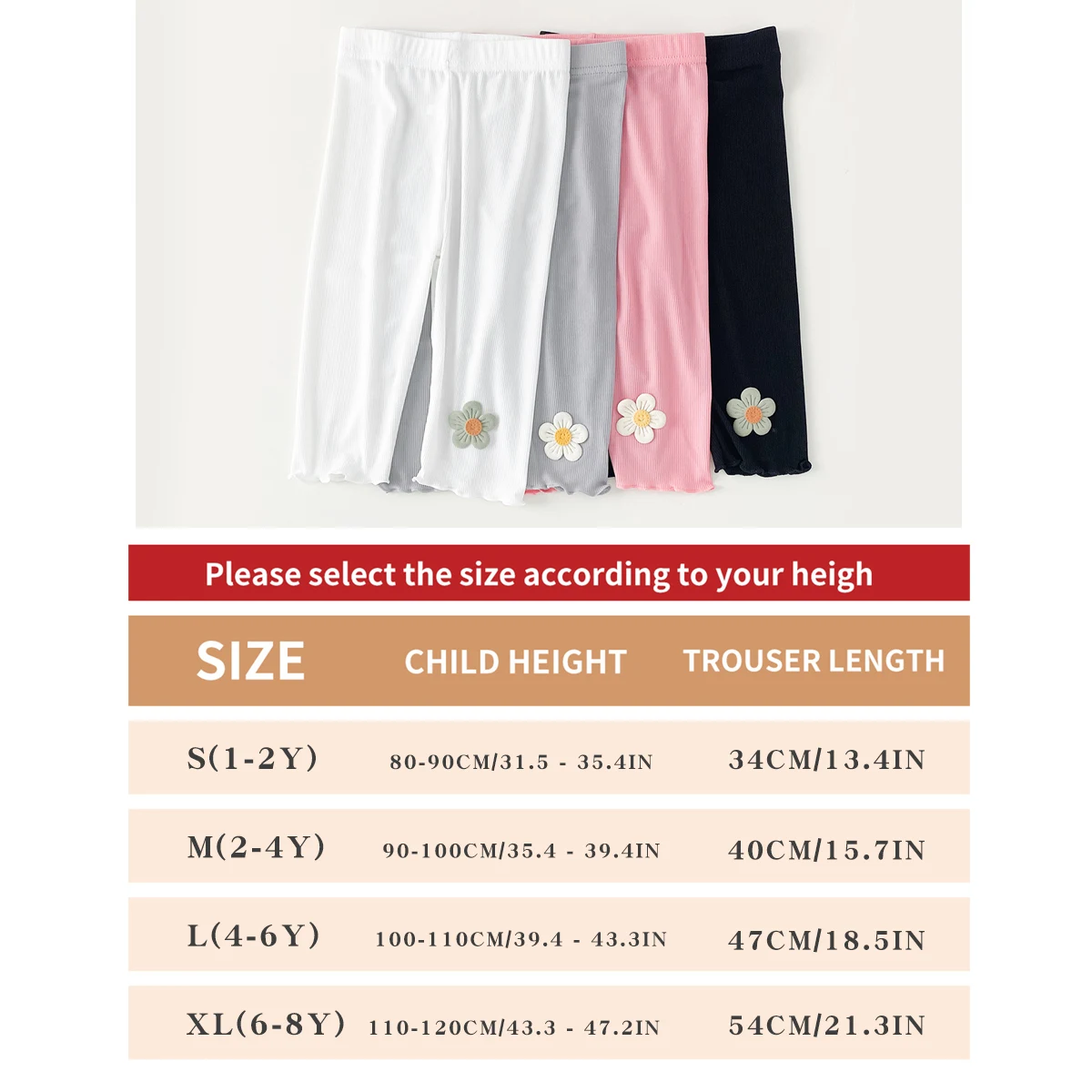 1 PC Summer Cool 7/8 Capri Leggings for Baby Girls & Toddler Kids kids tights - Lightweight & Comfy for Outer/Underwear thumbnail 6