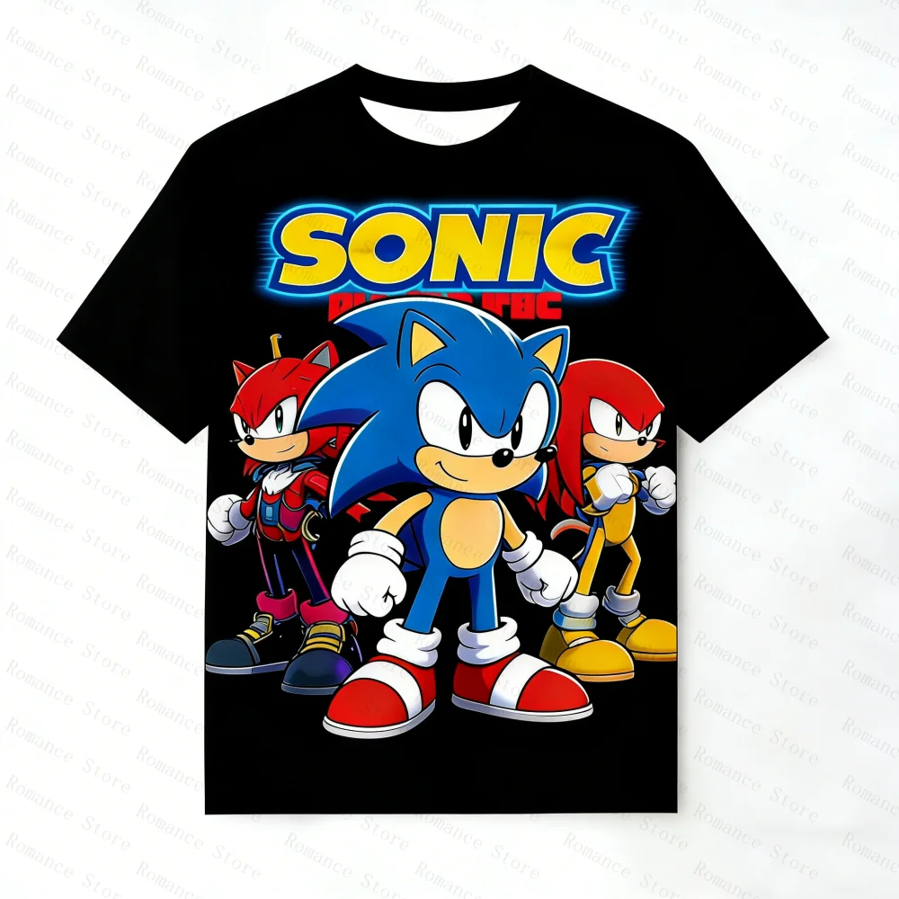 Summer Sonic The Hedgehog 2Pcs Set for Kids Boys 3D Print T-shirt + Shorts Casual Cartoon Outfit Children's Clothing Adult Set thumbnail 3