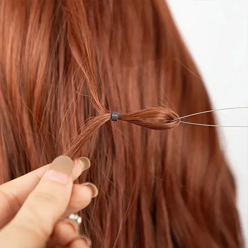 Hair Extensions Tool Kit with Micro Rings Loop Links Beads Needle Threader Wire Pulling Hook for Efficient Hair Extension thumbnail 6