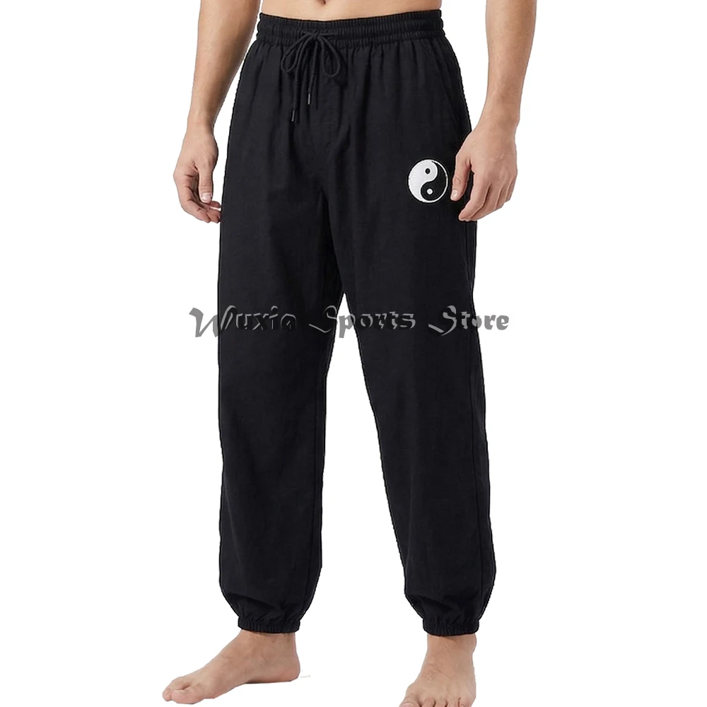 100% Cotton Black Tai Chi Kung fu Pants Chenjiagou Wushu Martial arts Wing Chun Trousers thumbnail 3