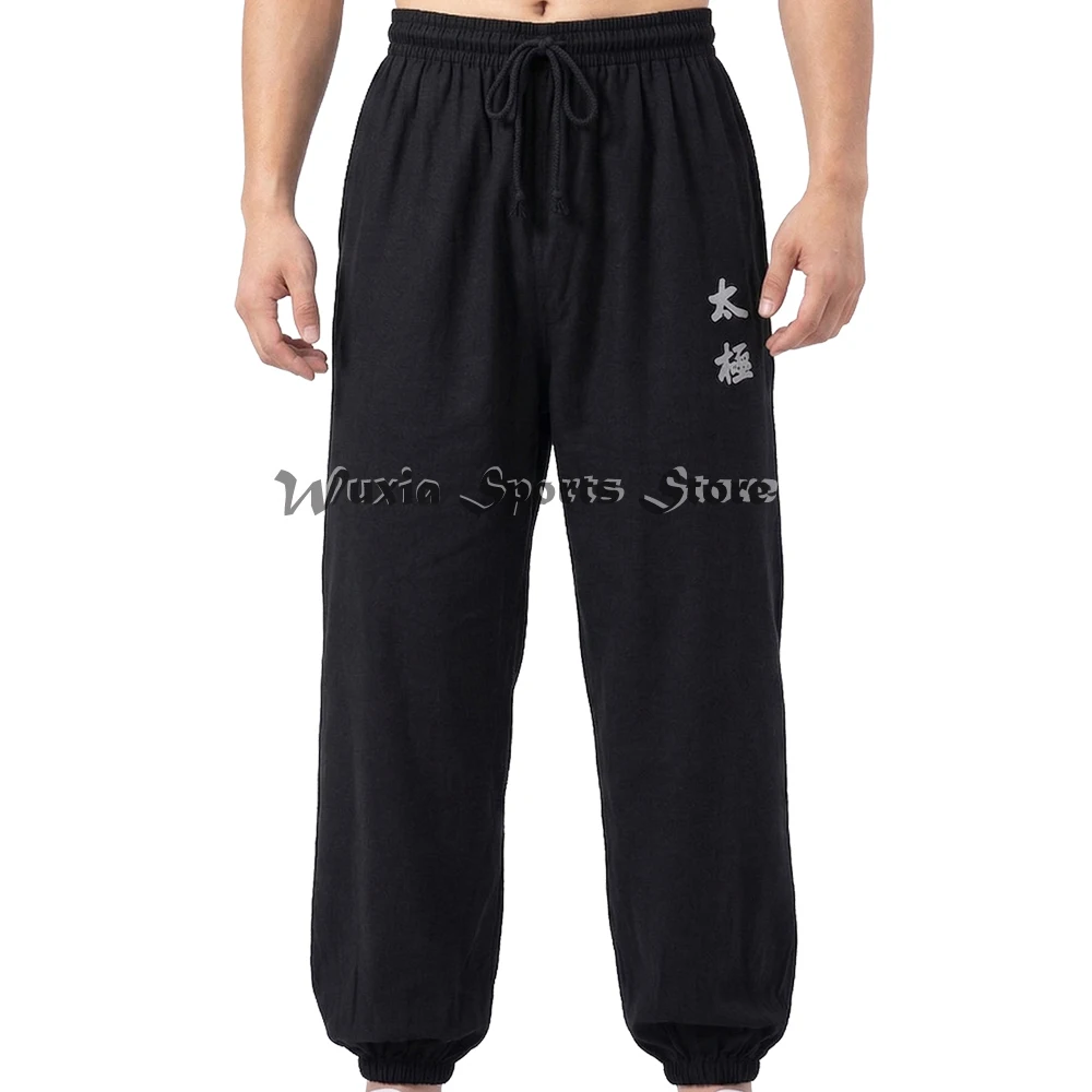 100% Cotton Black Tai Chi Kung fu Pants Chenjiagou Wushu Martial arts Wing Chun Trousers thumbnail 4