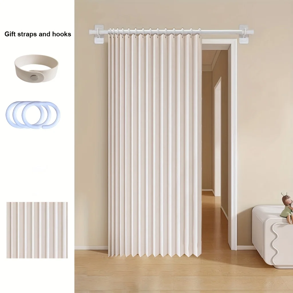 Doorway Partition Curtain for Fitting Room and Tea Room, Soft Divider Panel with Privacy and Elegant Home Look thumbnail 4