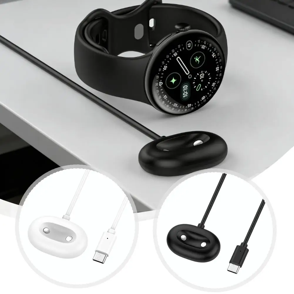100cm Magnetic Fast Charging Cable for Google Pixel Watch 4 41mm/45mm, USB-C Smartwatch Charger Base, Portable Charging Power