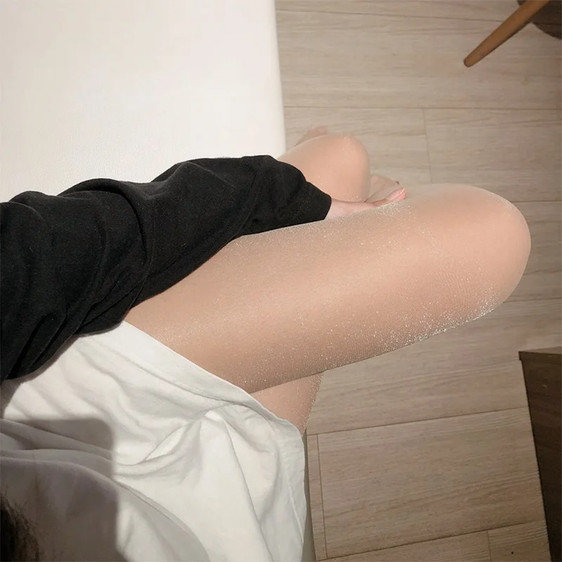 Shiny Girl Pantyhose Transparent The Silver Wire Shines Brightly Stockings Womens Glossy Glitter Female Medias Sexys Club Tights thumbnail 3