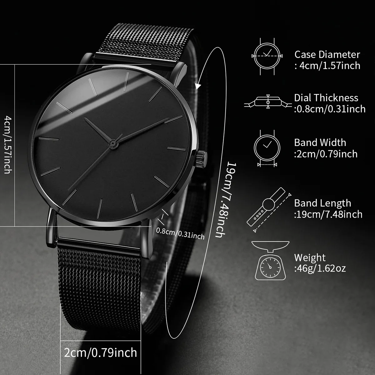 4PCS Fashion Men Business Watches Jewelry Set Simple Dial Quartz Wristwatch for Man Clock Reloj Hombre（Without Box） thumbnail 6