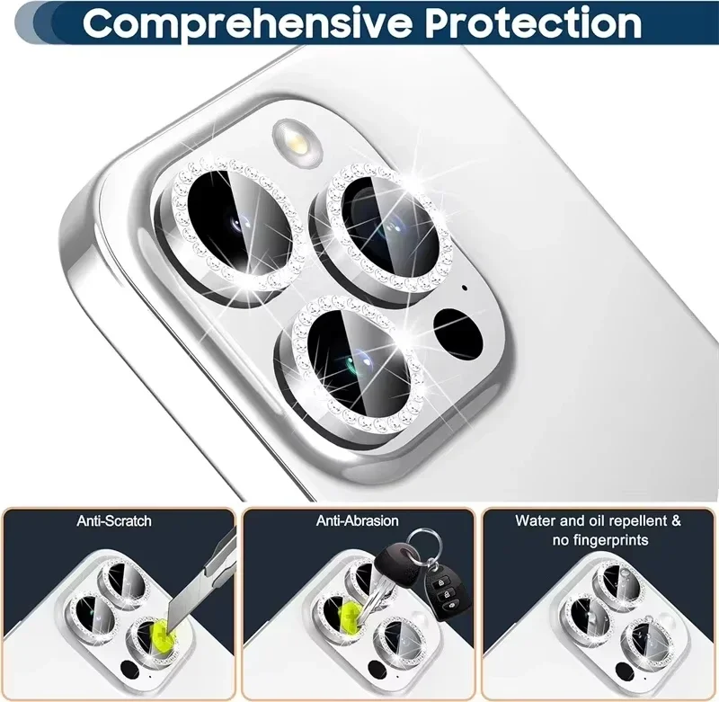 Glitter Diamond Rhinestone Camera Lens Protector for iPhone 17 Air 16 16Pro 15 14 Pro Max Plus 13 12 Mini 11 16Pro 13Pro 12Pro thumbnail 5