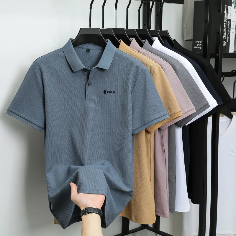 Men's premium summer polo shirt, quick drying, breathable, casual, business fashion, sports, short sleeved, men's clothing thumbnail 5