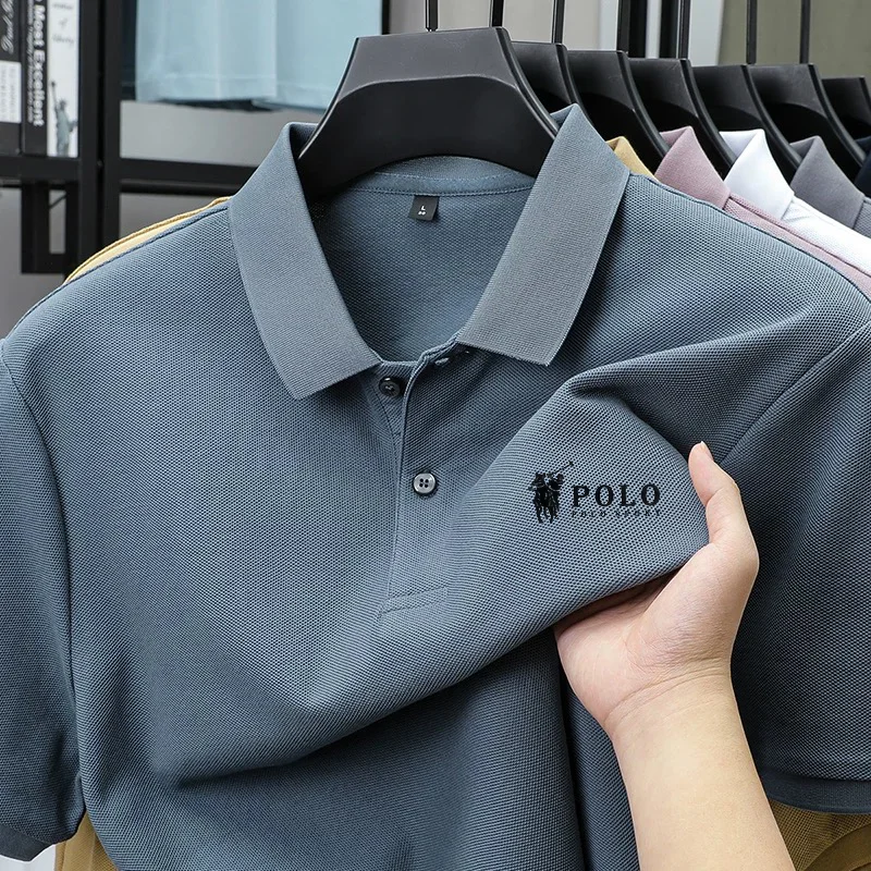 Men's premium summer polo shirt, quick drying, breathable, casual, business fashion, sports, short sleeved, men's clothing thumbnail 6