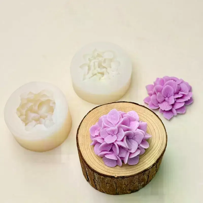 Hydrangea Flower Silicone Mold DIY Aromatherapy Candle Gypsum Resin Clay Mold Kitchen Baking Cake Decoration Flower Mold thumbnail 3