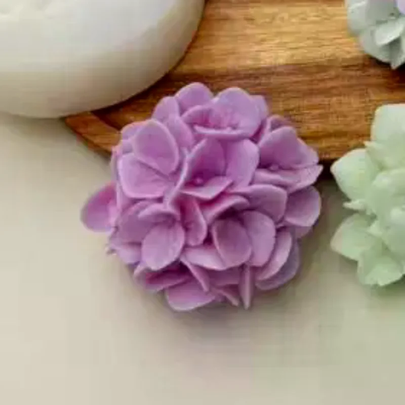 Hydrangea Flower Silicone Mold DIY Aromatherapy Candle Gypsum Resin Clay Mold Kitchen Baking Cake Decoration Flower Mold thumbnail 2