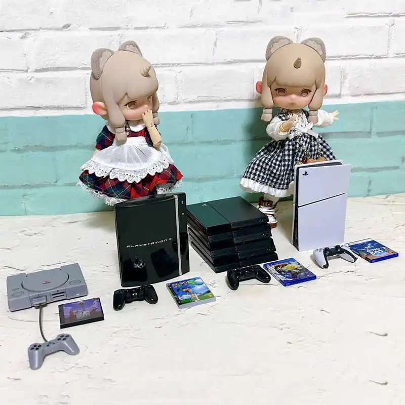Playstation Ps1,2,3,4,5 Game Console Miniature Collectible Model Gashapon With Controller Game Disc Retro Gaming Collectors thumbnail 4