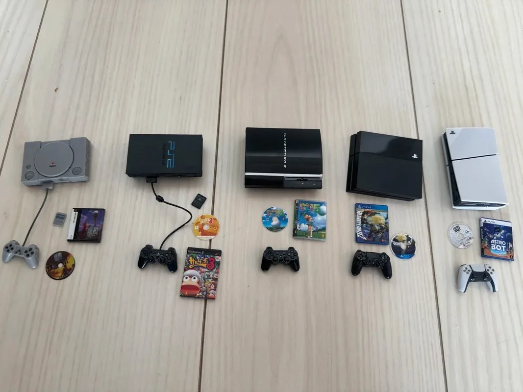 Playstation Ps1,2,3,4,5 Game Console Miniature Collectible Model Gashapon With Controller Game Disc Retro Gaming Collectors thumbnail 3