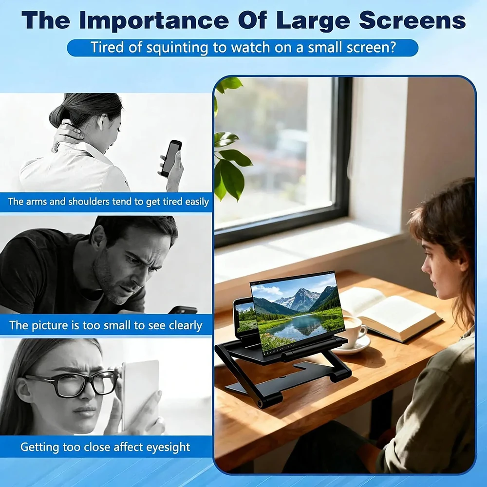 3D Screen Amplifier Mobile Phone Screen Video Magnifier HD Mobile Phone Expander Projector Smartphone Display Magnifying Bracket thumbnail 4