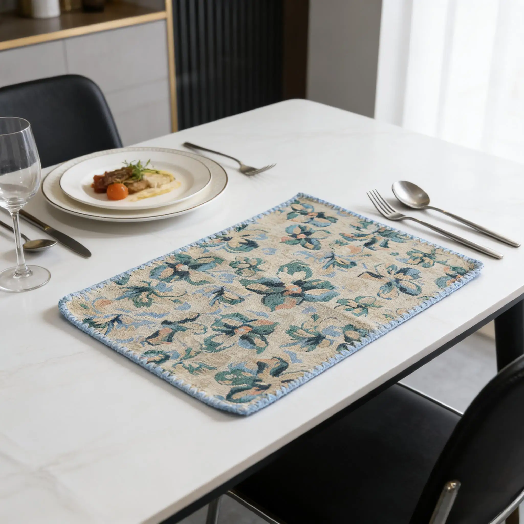 Premium Washable Placemats for Dining Table Cotton Linen Cloth Placematsfor Kitchen Tabletop Cotton Table mats 12 x 18 Inch thumbnail 2