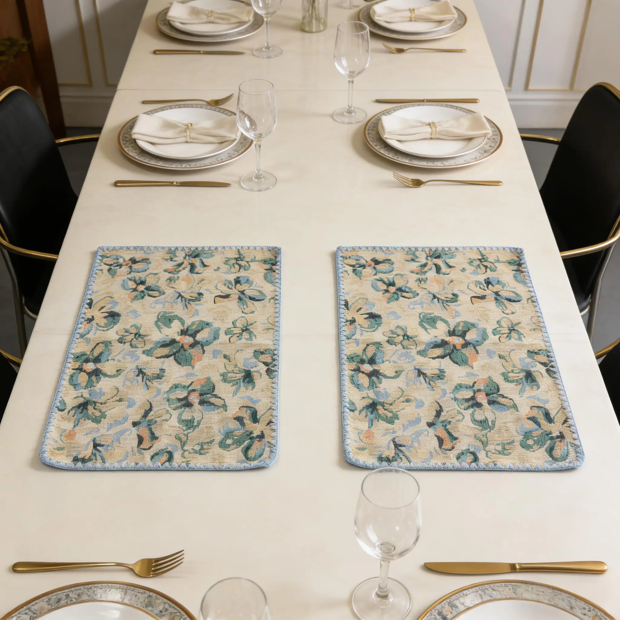 Premium Washable Placemats for Dining Table Cotton Linen Cloth Placematsfor Kitchen Tabletop Cotton Table mats 12 x 18 Inch thumbnail 3