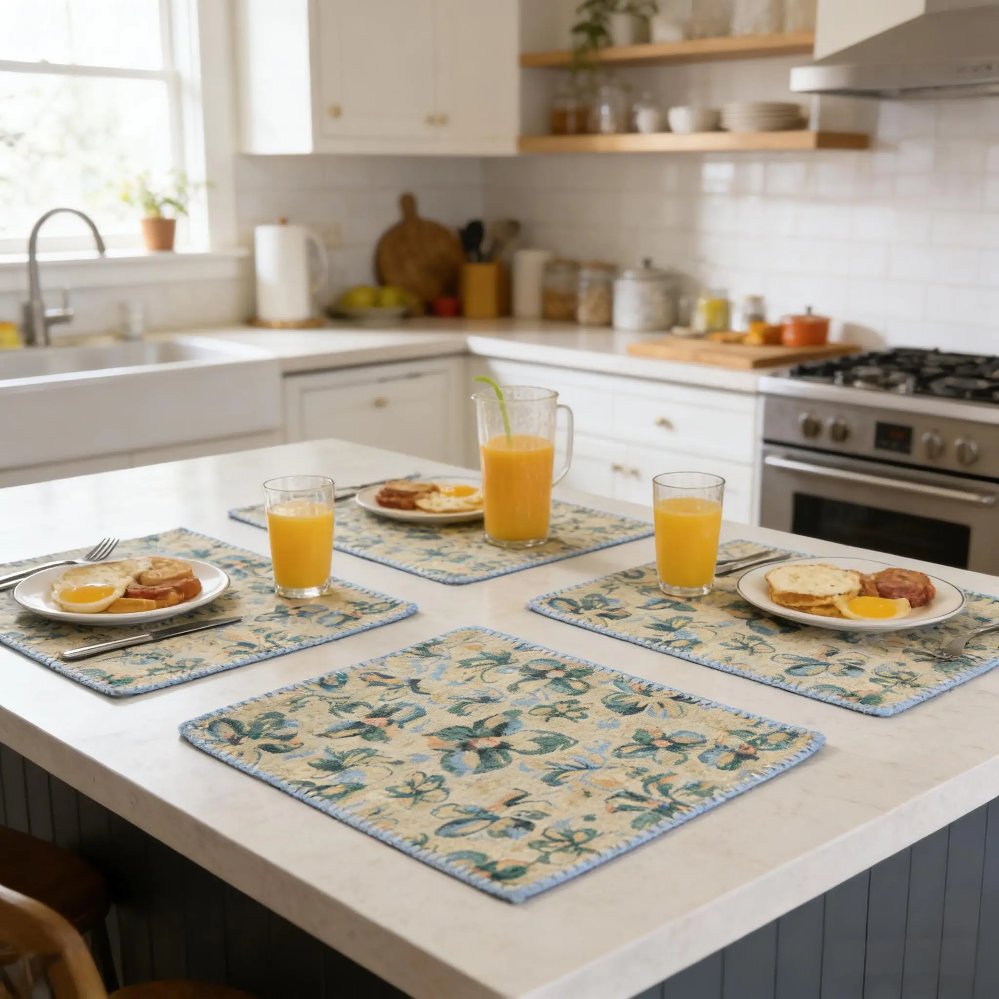 Premium Washable Placemats for Dining Table Cotton Linen Cloth Placematsfor Kitchen Tabletop Cotton Table mats 12 x 18 Inch thumbnail 5