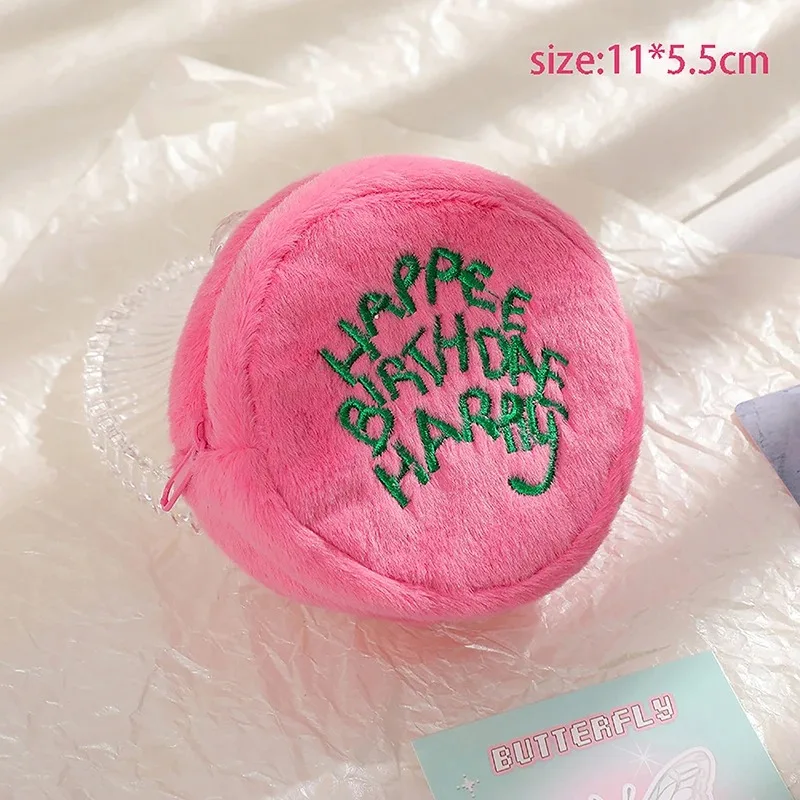 Mini Plush Cake Storage Bag Cartoon Cute Zero Wallet Earphone Data Cable Small Bag thumbnail 6