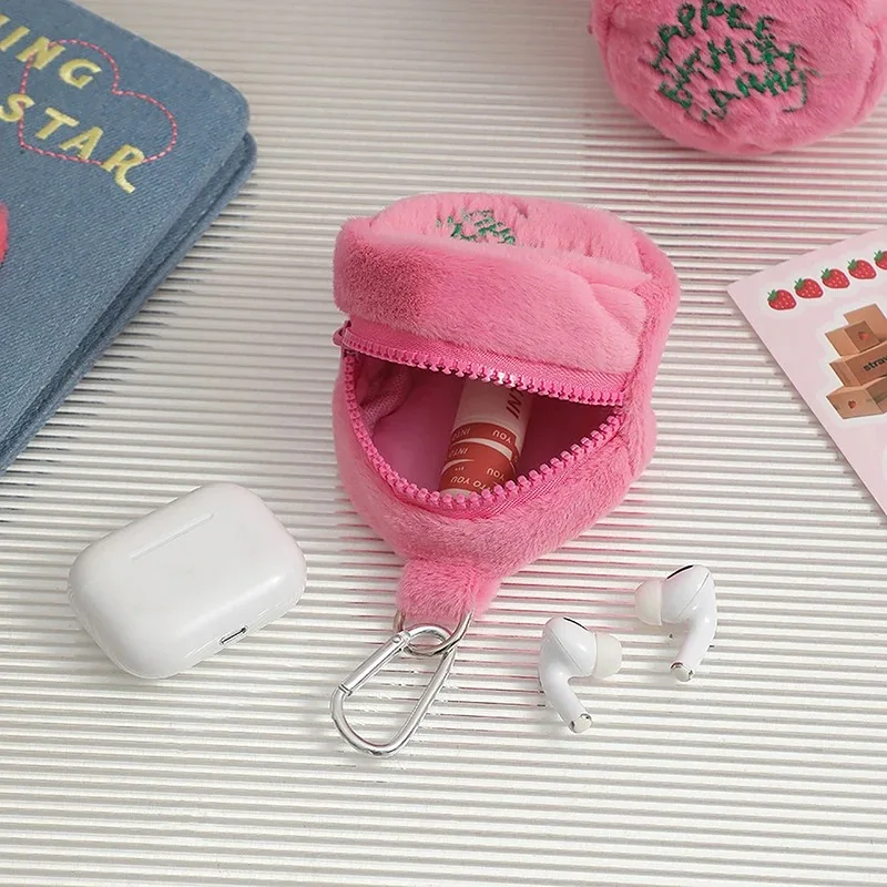 Mini Plush Cake Storage Bag Cartoon Cute Zero Wallet Earphone Data Cable Small Bag thumbnail 4