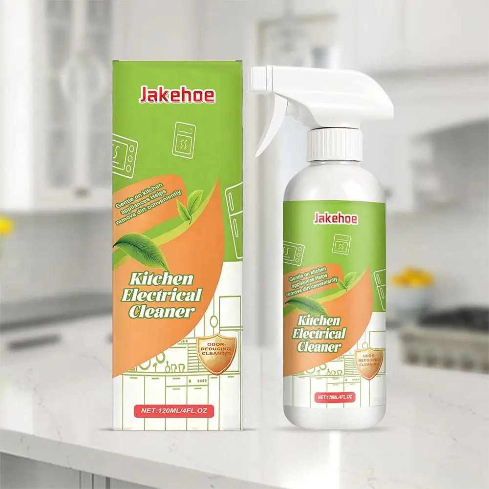 120ml Kitchen Electrical Cleaner Spray, Heavy Duty Grease & Stain Remover for Ovens Microwaves, Multi-Purpose Household Applianc