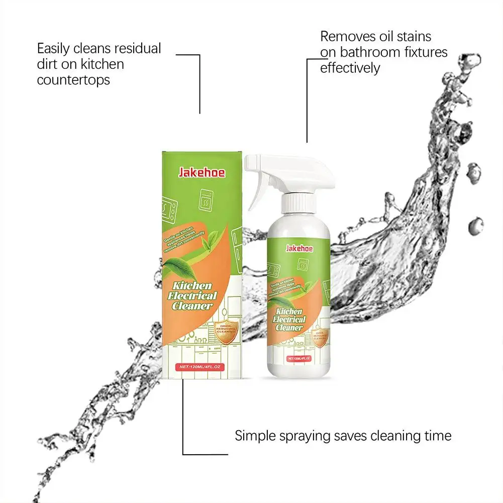 120ml Kitchen Electrical Cleaner Spray, Heavy Duty Grease & Stain Remover for Ovens Microwaves, Multi-Purpose Household Applianc thumbnail 3