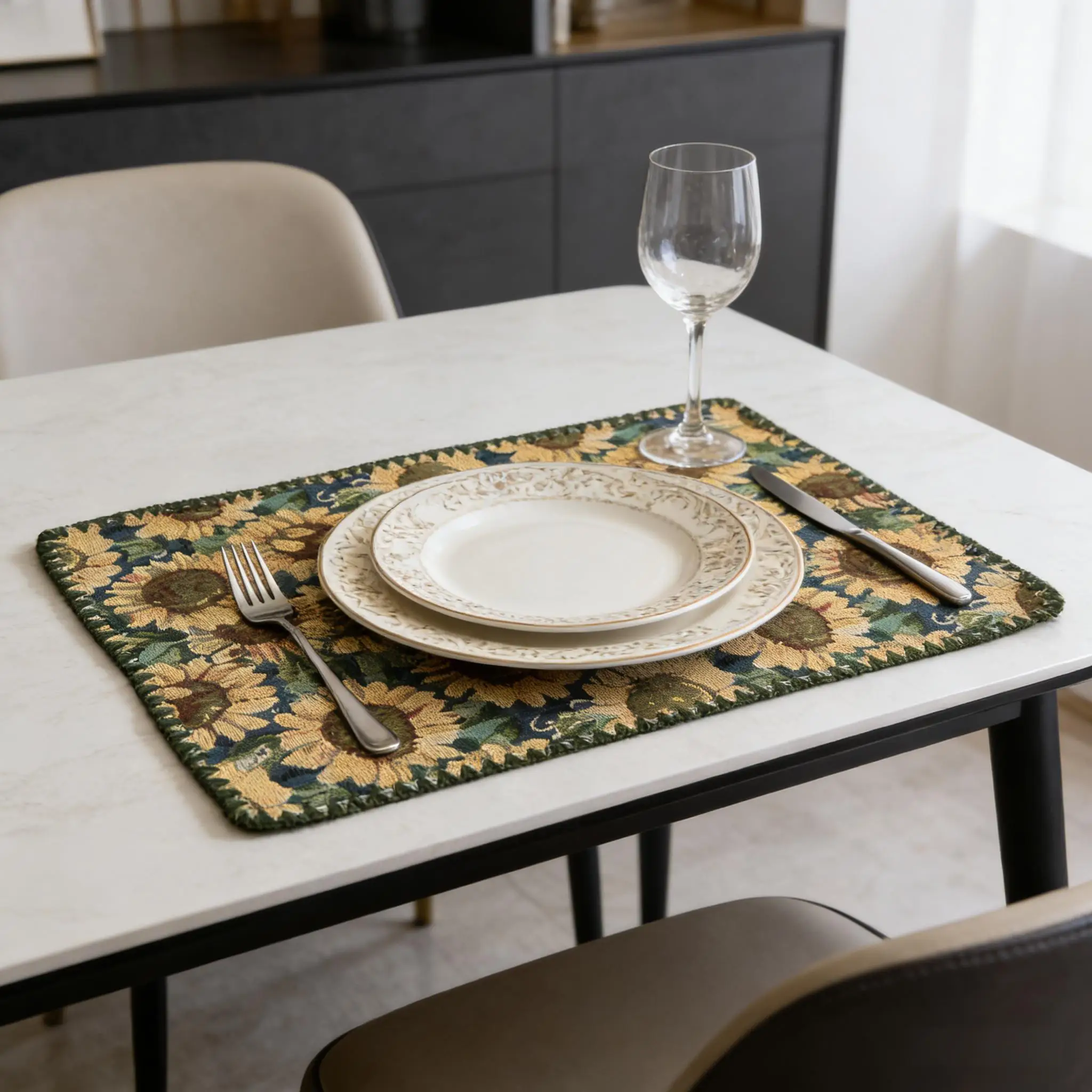 12 x 18 Inch Farmhouse Washable Placemats for Dining Table Cotton Linen Cloth Place Mats for Kitchen Tabletop Cotton Table mats thumbnail 2