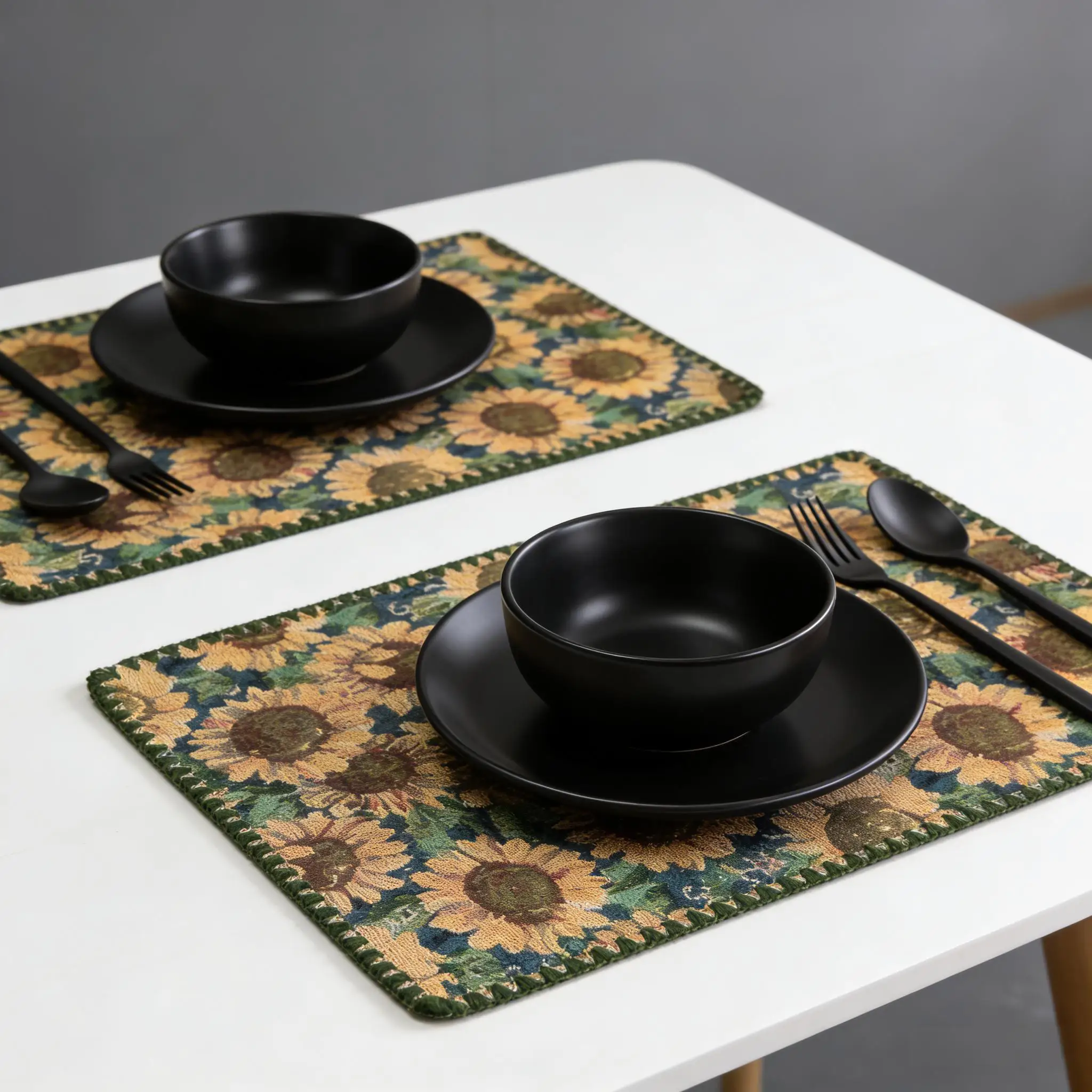 12 x 18 Inch Farmhouse Washable Placemats for Dining Table Cotton Linen Cloth Place Mats for Kitchen Tabletop Cotton Table mats