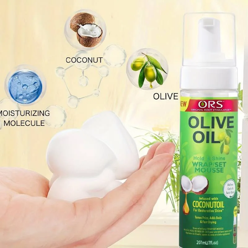 Curly Hair Mousse（207ml) For Wigs Strong Hold Olive Oil Hair Styling Mousse Anti-Frizz Hair Foam Mousse For Styling Hair Women thumbnail 2