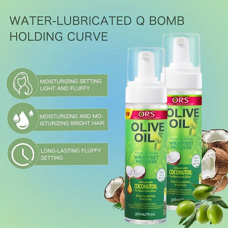 Curly Hair Mousse（207ml) For Wigs Strong Hold Olive Oil Hair Styling Mousse Anti-Frizz Hair Foam Mousse For Styling Hair Women thumbnail 5