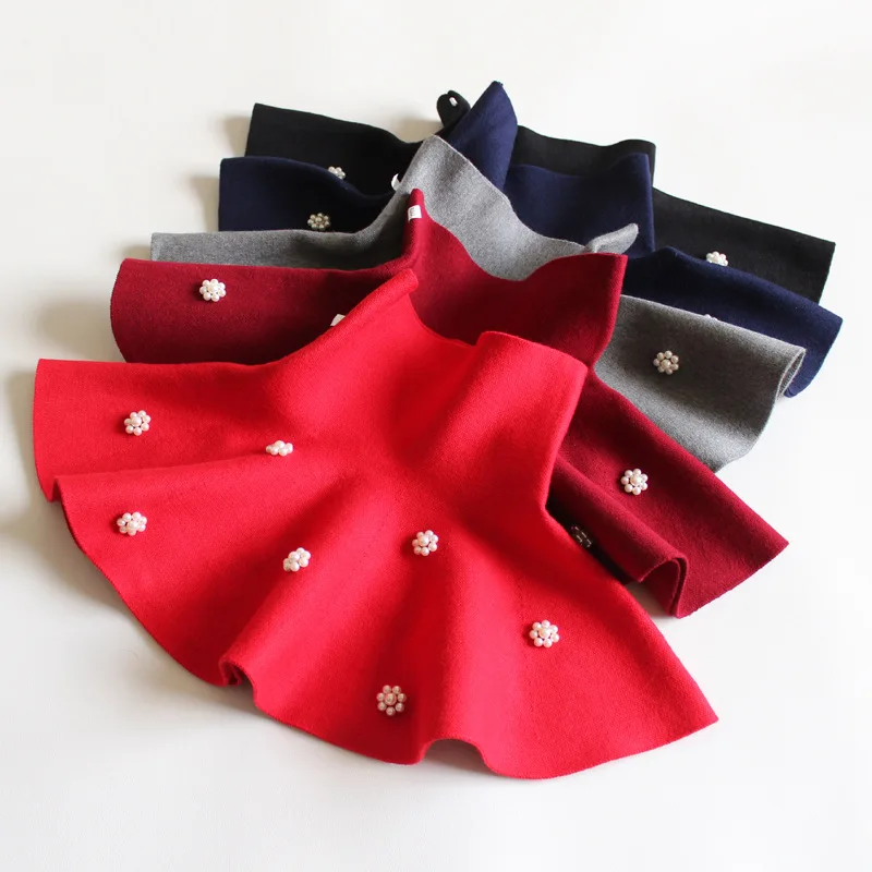 Autumn Pearl Girl Skirt Mini Jupe Fille Kids Clothes Casual Girls Knitted Skirt Tutu Roupa Infantil Menina Children's Clothing thumbnail 2