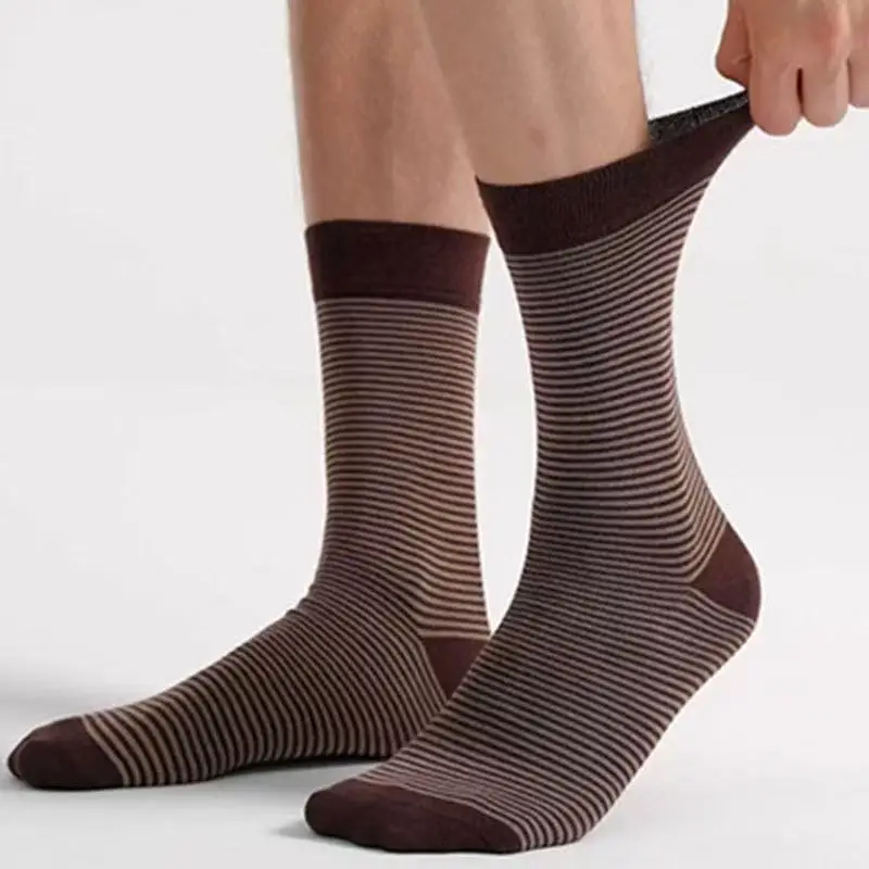 Men Argyle Crew Socks Brown Grey Plaid Cotton Dress Socks Casual Business Soft Breathable Size 6-10 thumbnail 4