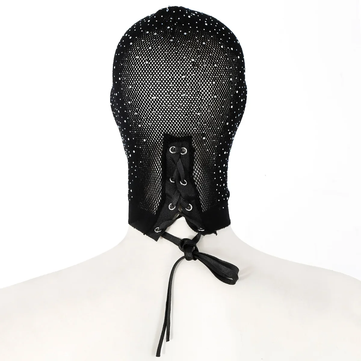 New Rhinestone Head Hood Cosplay Mask BDSM Restraint Headgear Roleplay Adult Games Slave Sex Toys For Men Women Flirting Toys thumbnail 3