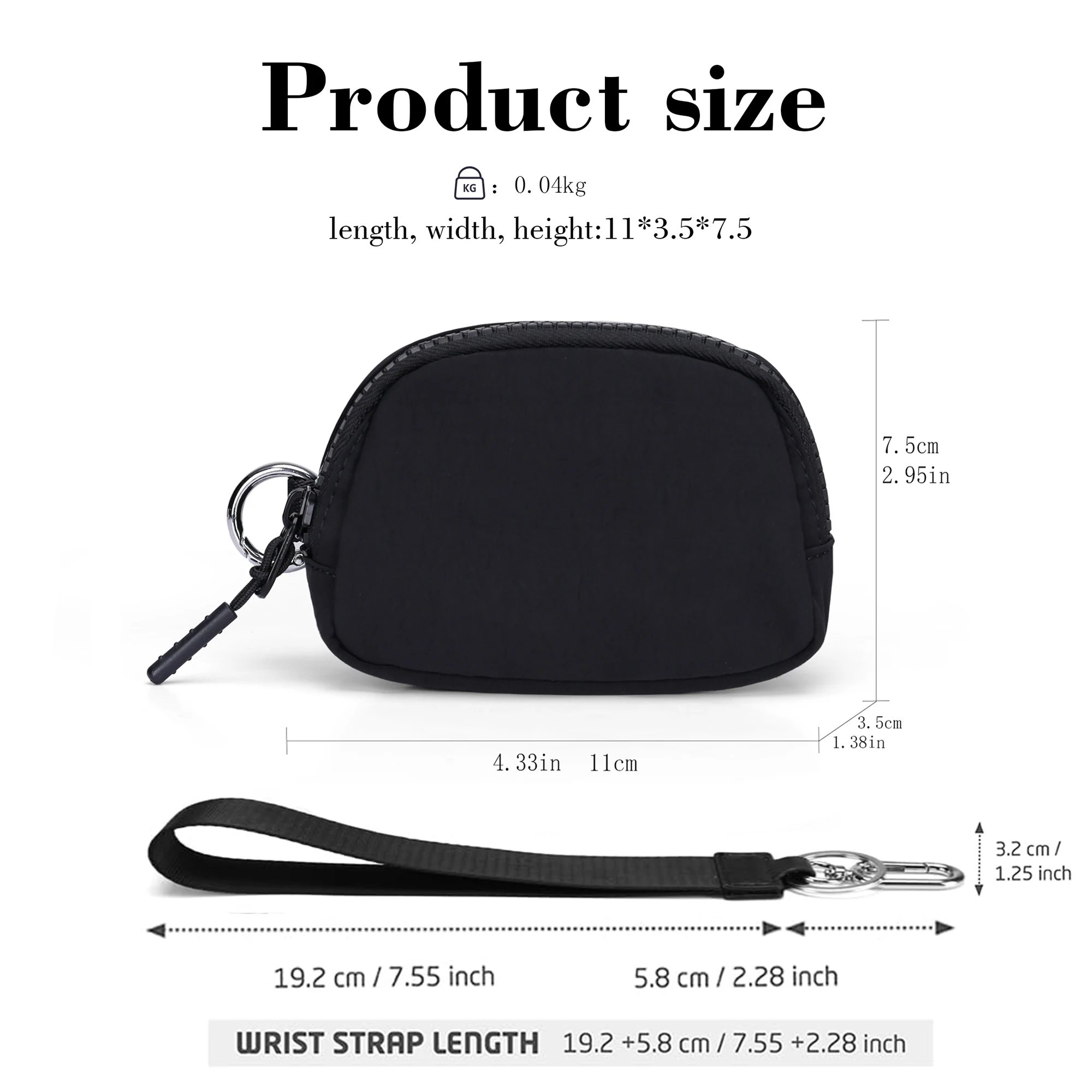 Everywhere Wrist Bag for women Portable Light Weight Purse Mini Lipstick Storage Bag with Detachable  Strap for Enjoy Sports and thumbnail 2