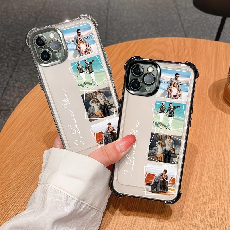 Customized Photo Electroplated Phone Case For iPhone 17 16 15 14 13 12 11 Pro Max Plus Air 16e 17e Shockproof Clear Back Cover thumbnail 2