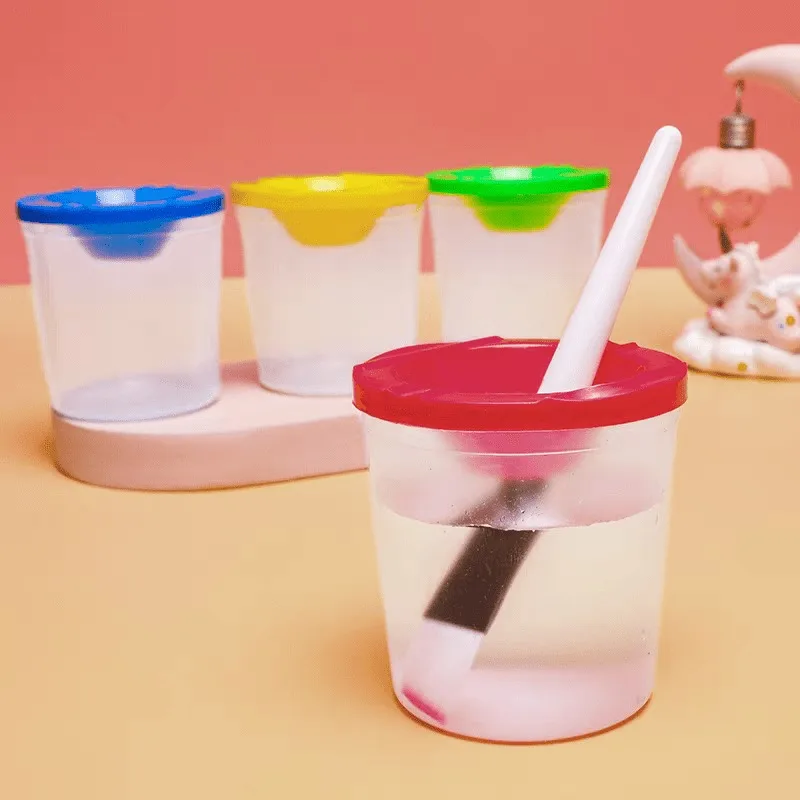 1/10pcs Children's Painting Pen Wash Cup DIY Art Graffiti Paint Pen Wash Bucket Watercolor Gouache Diy Nail Brush Pen Wash Cup thumbnail 2
