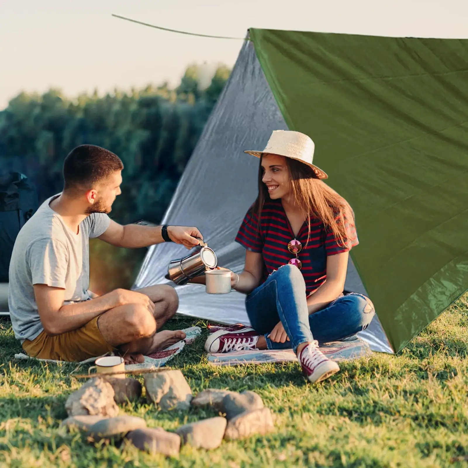 Tube Tent Life Tent 2 Person Survival Shelter Windproof Waterproof Thermal Sack Sleeping Bag Tarp Lifesaving Gear for Camping thumbnail 3