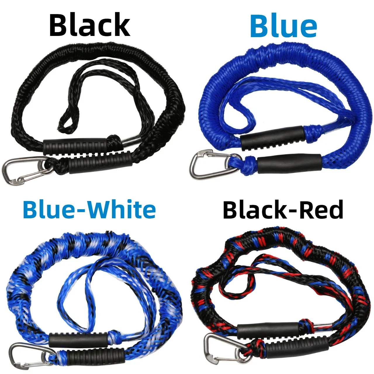 Elastic Bungee Dock Line with Stainless Hooks, Adjustable Shock Absorbing Rope 1/2PC for Kayak Canoe Jet Ski Pontoon Boat Marine thumbnail 2