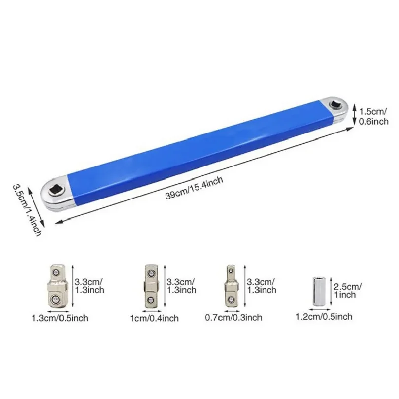 Compact Offset Extension Wrench 4 Adapter Dual Purpose Impact Socket Ratchet for Automotive Hand Tool thumbnail 6