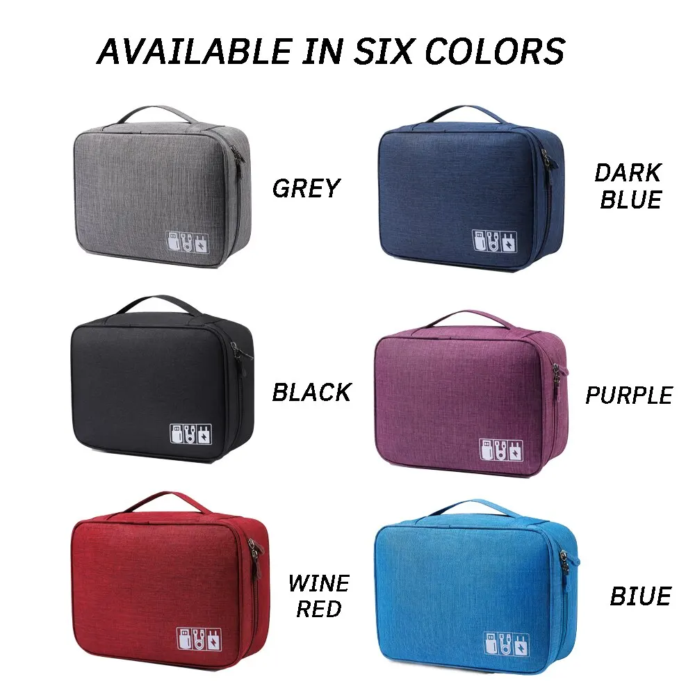 Multifunctional Digital Bag Handbag Electronic Digital Accessories Storage Bag For Data Cable Headphones Hard Drive Power Supply thumbnail 5