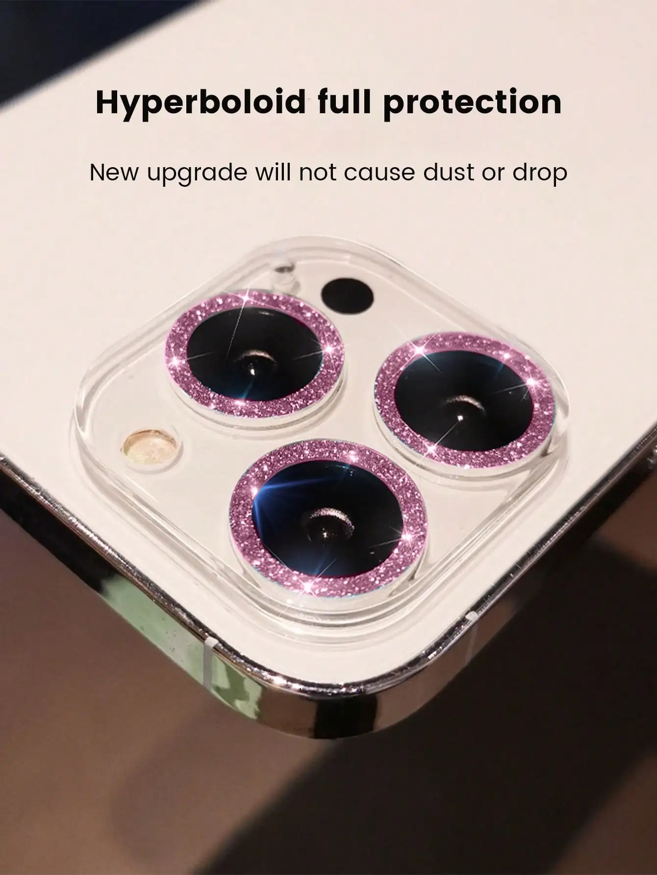 1PC Pink Glitter Camera Lens Protector for iPhone 17-11 Pro Max 9H HD Clear Anti-Scratch Case Friendly Full Cover thumbnail 2