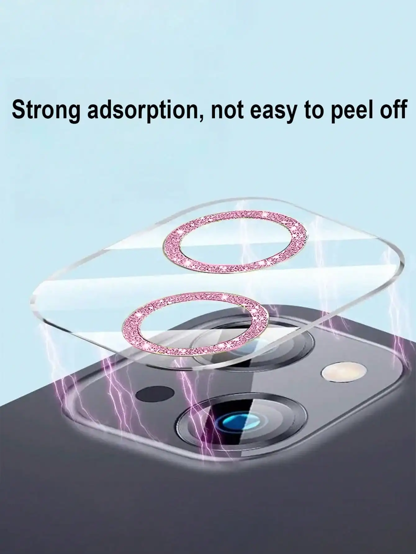 1PC Pink Glitter Camera Lens Protector for iPhone 17-11 Pro Max 9H HD Clear Anti-Scratch Case Friendly Full Cover thumbnail 3