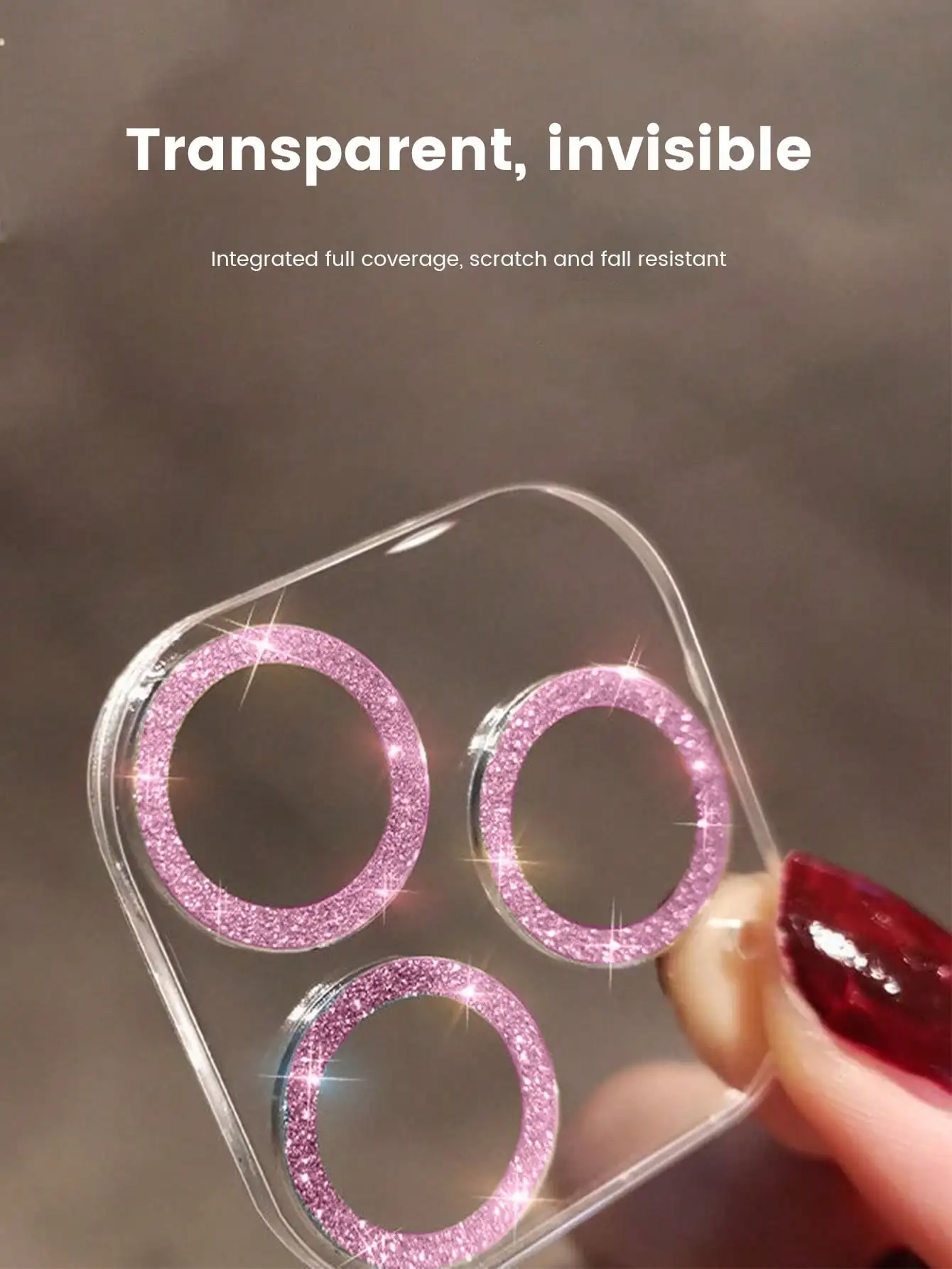 1PC Pink Glitter Camera Lens Protector for iPhone 17-11 Pro Max 9H HD Clear Anti-Scratch Case Friendly Full Cover thumbnail 5
