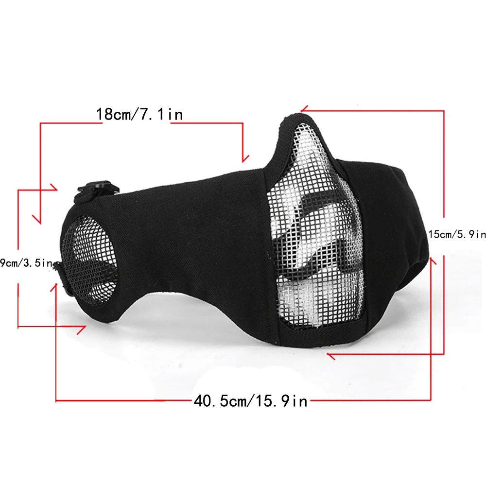 Outdoor Sport Tactical Mask Protective Strike Metal Mesh Airsoft Mask Half Face Paintball Hunting Mask thumbnail 2