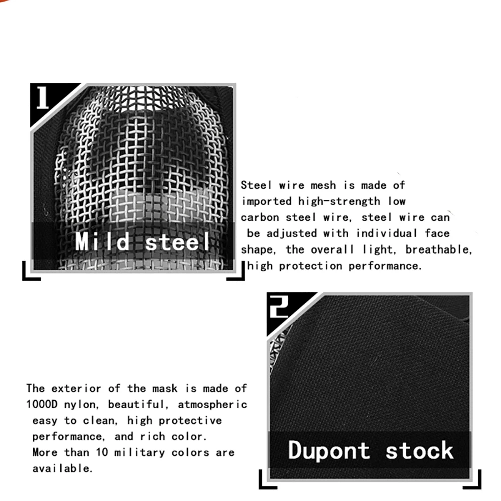 Outdoor Sport Tactical Mask Protective Strike Metal Mesh Airsoft Mask Half Face Paintball Hunting Mask thumbnail 5
