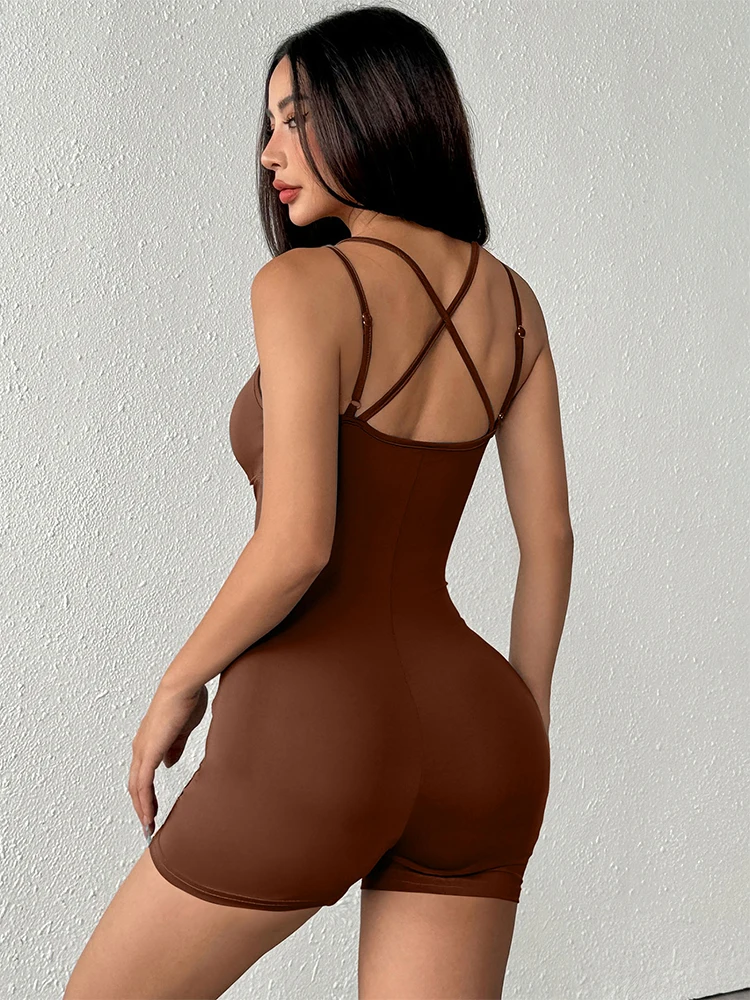 Summer New Women's Camis Sports Jumpsuits Fashion Multicolor Casual Slim Solid Sexy Camis Simple Skinny Rompers Knitted Clothing thumbnail 6