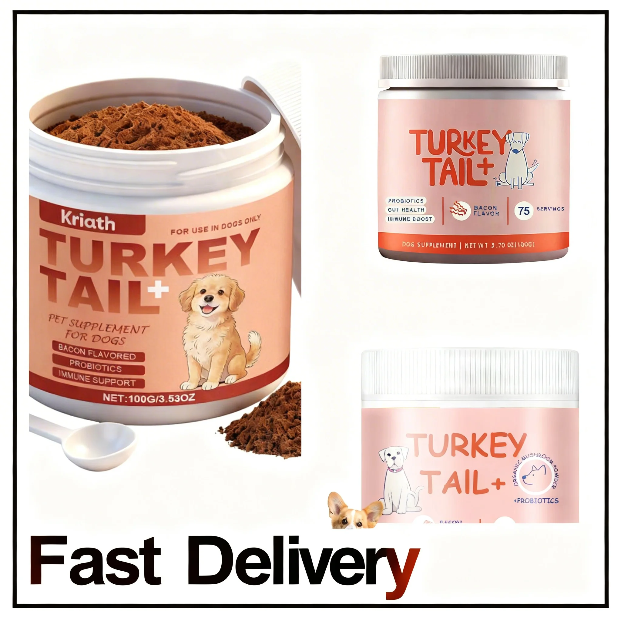 NEW Dog Supplements Skin Dryness Itching Relief Puppy Health Care Supplies Skin and Coat Dog Supplements for Small Medium Lar
