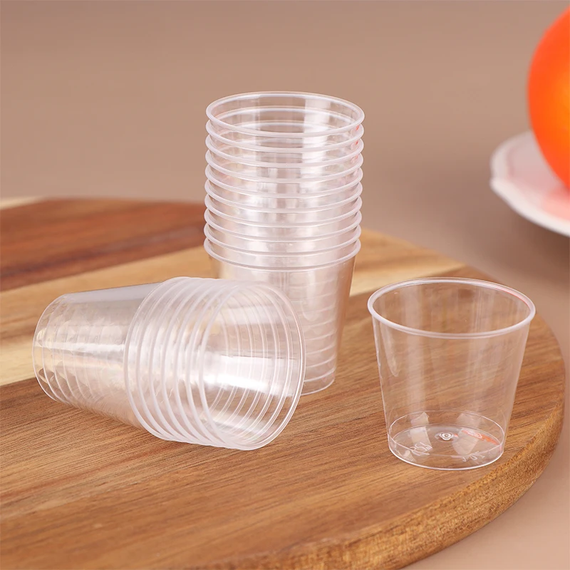 New 50Pcs 30ML Disposable Mini Clear Plastic Cup Outdoor Picnic Birthday Kitchen Party Shot Glasses Jelly Cups Tableware Tasting thumbnail 5