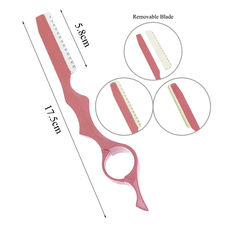 Meisha 1pcs Sharp Hair Thinning Razors 10pcs Blades Steel 440C Hair Removal Cut Knife Hairdressing Tools Home DIY Razors C0001A thumbnail 6