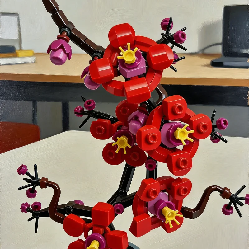 NEW MOC-Bouquet Orchid Bamboo Chrysanthemum Plum Blossom Building Blocks DIY Flowers Toy Set for Kid Adult Gift Home Decorations thumbnail 4